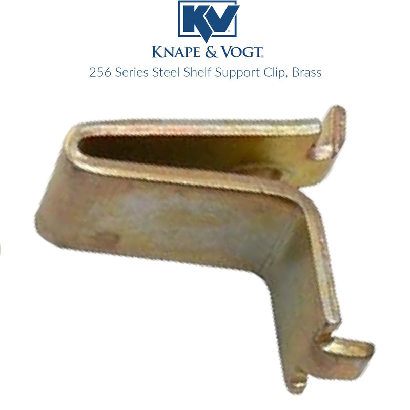 Knape & Vogt KV Shelf Support Clip Brass, Pack of 12