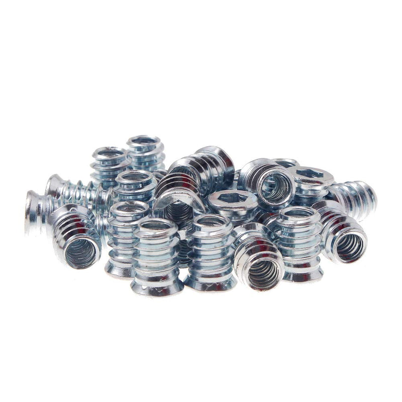1/4-20 Hex Drive Threaded Inserts for Wood - 40 Pieces 1/4-20 x 15mm
