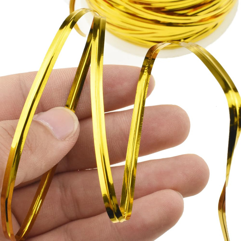 HAHIYO 100Yards/300Feet/91M Gold Metal Twist Ties Bread Candy Coffee Bag Ties Plant Garden Twist Ties for Cellophane Treat Bag Gift Wraping Bag Plastic Bag Halloween Party Cake Present Art Craft