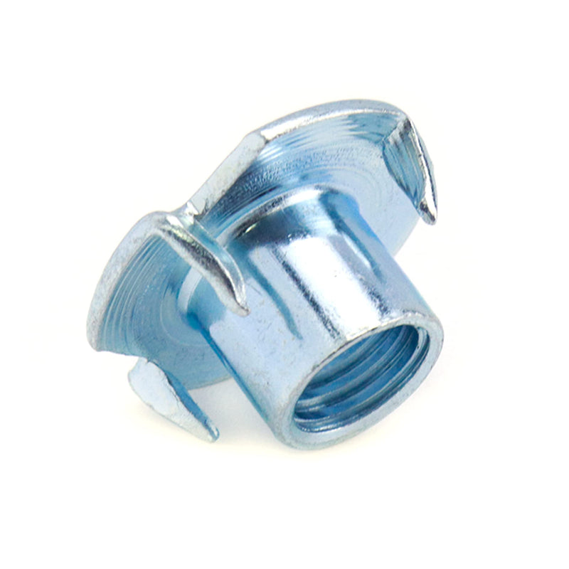 Sydien 50Packs M10 Threaded Insert T-Nut 4 Pronged Tee Nut for Rock Climbing Holds, Wood, Cabinetry 50Pcs