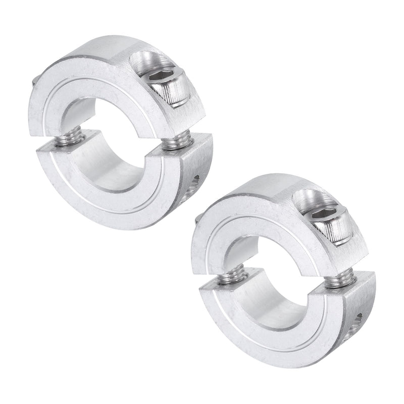 uxcell 2pcs Double Split Clamp-On Shaft Collar for 3/4" Shaft, Two-Piece Clamping Collar, 1-1/2" OD, 1/2" Thickness, Aluminum Alloy Set Screw Split Collar Clamp