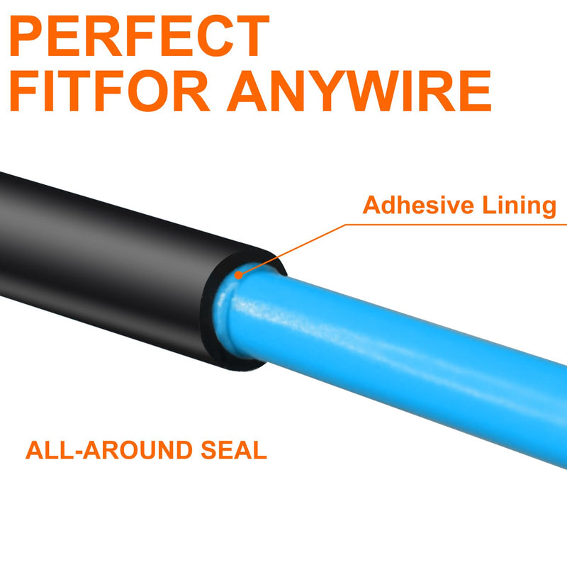 1/2 Inch Heat Shrink Tubing - 13Ft 3:1Ratio Waterproof Heat Shrink Tubin - Adhesive Lined,Dual Wall Adhesive Shrinkable Wire Wrap Tube - Black (1, Black, 1/2"(12.7mm)-13Ft)