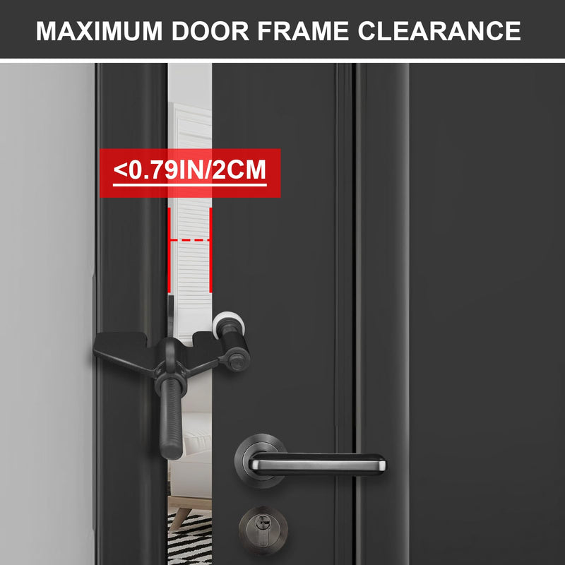 AceMining Upgraded Portable Door Lock Home Security Door Locker Privacy Perfect for Traveling Hotel Home Apartment College and Travel Lockdown Locks for Additional Safety, Black 1 Pack