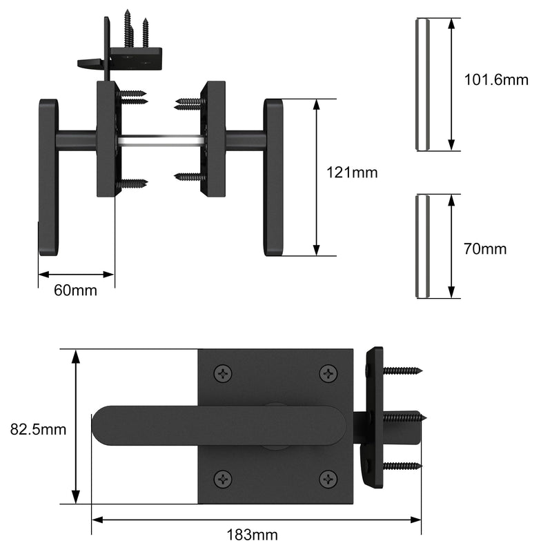 Sdstone Double Side Gate Latch,Heavy Duty Swinging Door Latch Gate Hardware for Wooden Fence,Gate Hardware for Left Inswing Outdoor Wooden Gates, Pool Gate, Backyard, Garden GL-1 left inswing gate
