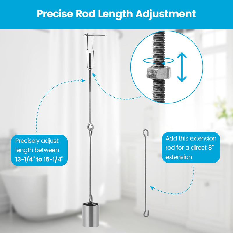 Tub Drain Kit, Bath Tub Drain Linkage Assembly with Trip Lever and Strainer Done Cove, All Components are Made of 304 Stainless Steel, Fit for Trip Lever Bath Tub Waste and Overflow Drain