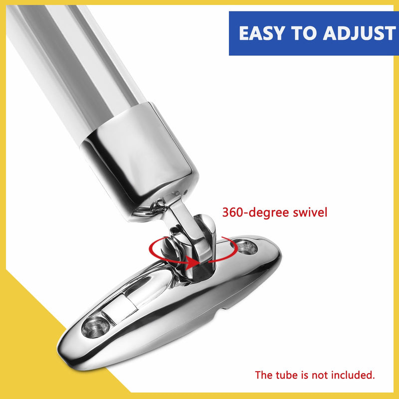 316 Stainless Steel Boat Bimini Top Hardware, Quick Release Swivel Hinge with Eye End Cap Fits 7/8 inch OD Round Tube, Bimini Top Parts for Boats