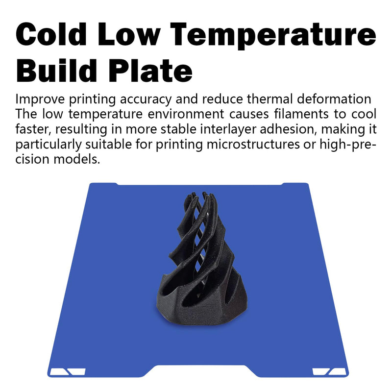 H2C Cool Build Plate No Heating No Glue for Bambu Lab H2C 335x346.5mm, 3D Printer Smooth PEI Blue Double Sided Platform Surface Sheet Platform Flexible Removable Heated Bed 3D Printing Mat For H2C