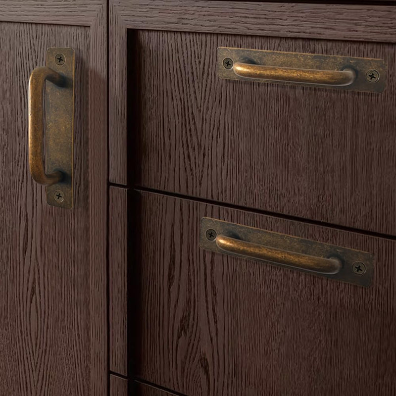 30 Pack 5 Inch 128 mm Copper Cabinet Pulls with Base Plate Cupboard Aluminum Handles Drawer Pull Cabinet Handles 30