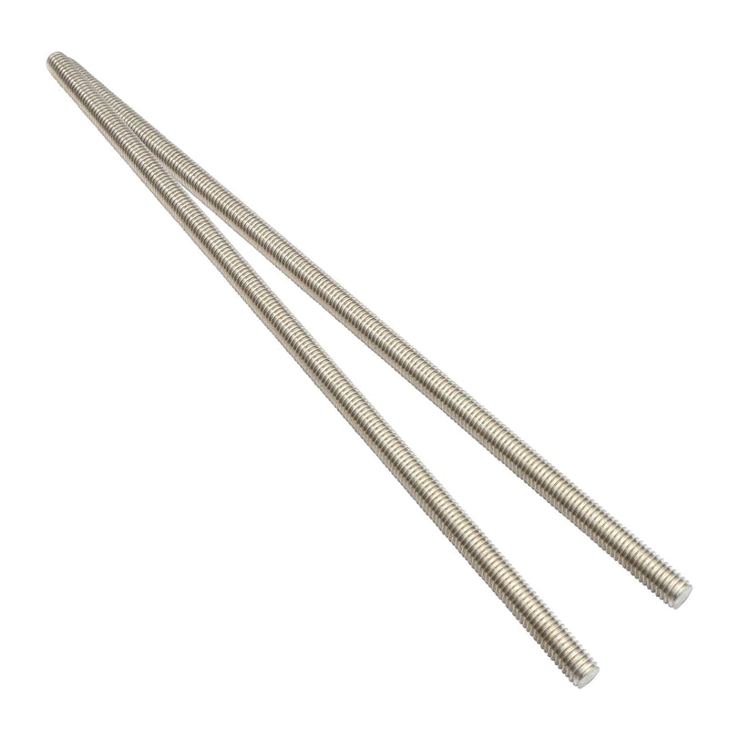 304 Stainless Steel 3/8"-16 Fully Threaded Rod, 4 Pieces 12" Length Long Threaded Rods