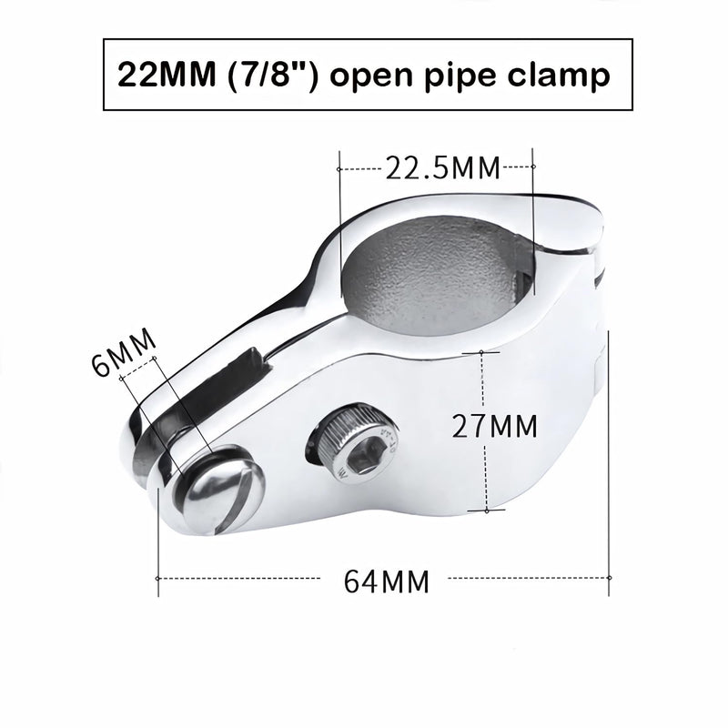 Bimini Top Hardware Kit, 4Pcs 316 Stainless Steel Eye End Caps and Hinged Jaw Slides with Lock Nut for 7/8'' or 1'' OD Boat Canopy Tubing, Includes L-Shaped Hex Key White7/8''