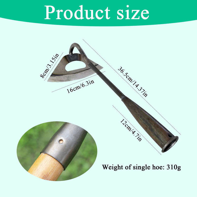 Garden Hoe All-Steel Hardened Hollow Hoe, Sharp Durable Garden Weeding Tools, Garden Edger Weeder Portable Household Vegetable Garden Shovel for Backyard Loosening Farm Planting Weeding 2Pack