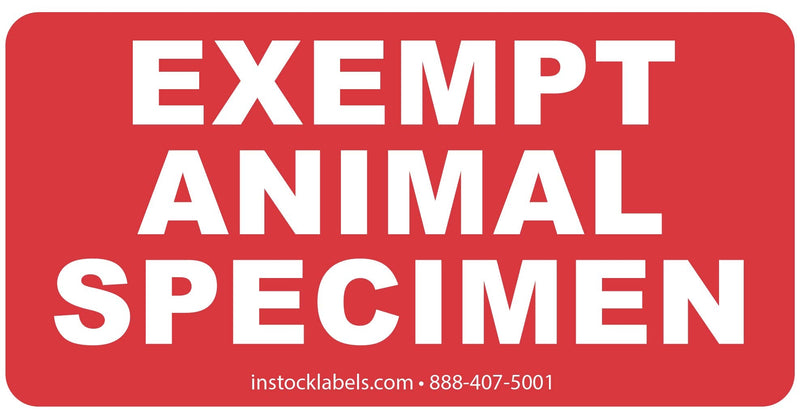 Exempt Animal Specimen Labels 1.5 x 3 Inch 500 Total Labels