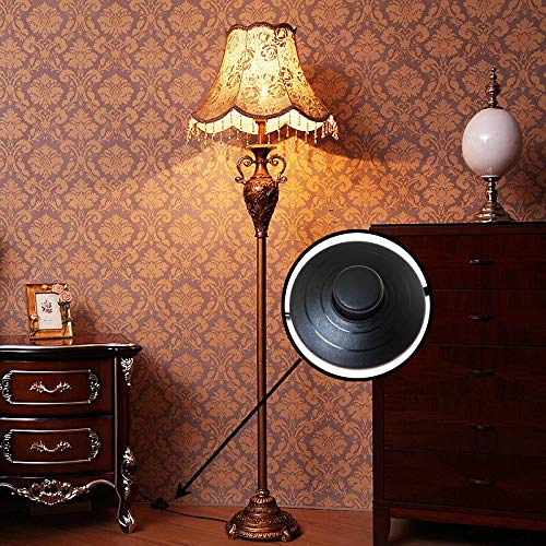 E-outstanding Black Foot Pedal Push Switch Round Button Inline Lamp Light On-Off Control Footswitch with 1.8m Cable and Wire Plug