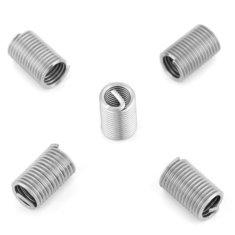 M6 Helicoil Inserts 6Mm Helicoil Bits Stainless Steel 304 50Pcs Stainless Steel Ss304 Coiled Wire Helical Screw Thread Inserts M6 X 1.0 X 3D Length