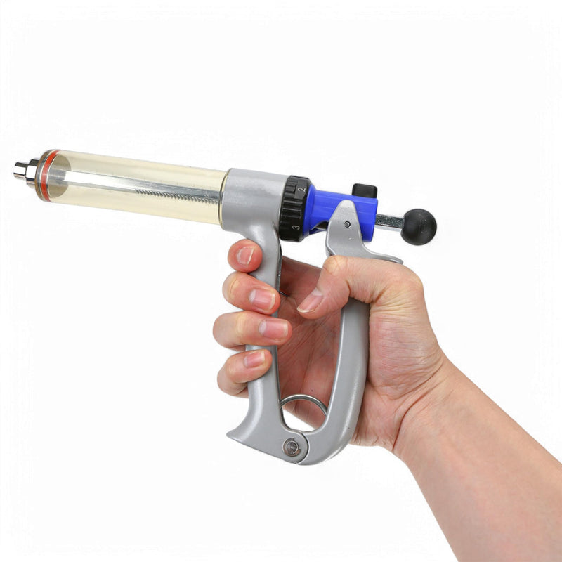 50ML Semi Adjustable Continuous Repeating Syringe Auto Injector – Livestock Pump Automatic Injectors for Syringes – Cattle, Cow, Goat, Sheep, Pig Veterinary Tool