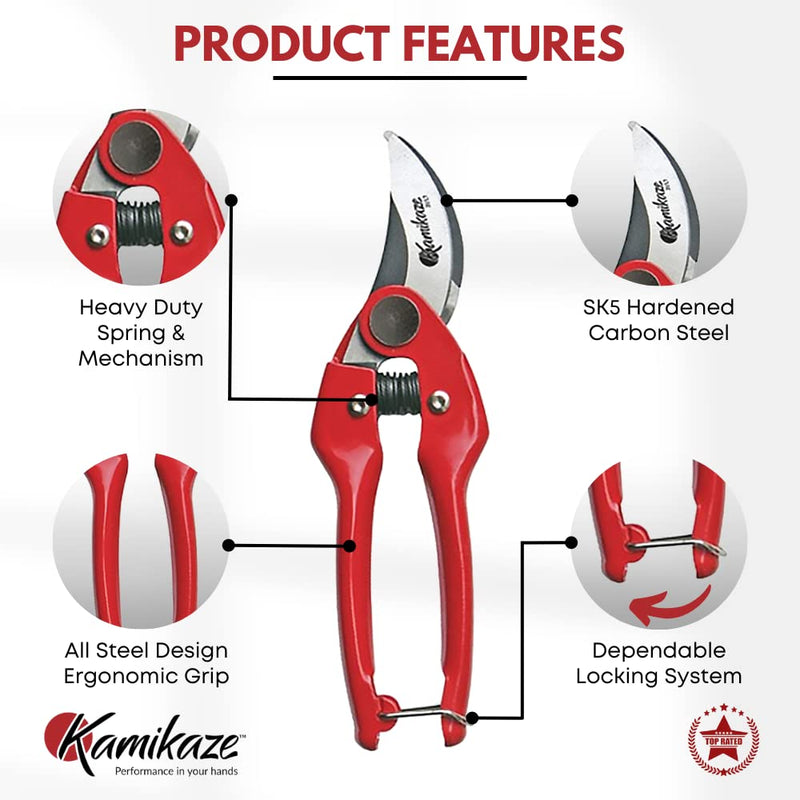 KM 22 Pruning Shears, Garden Pruners, Lightweight Bypass Pruners, Hand Shears for Gardening, Heavy Duty Hand Pruners for Gardening, Garden Tool Pruners.
