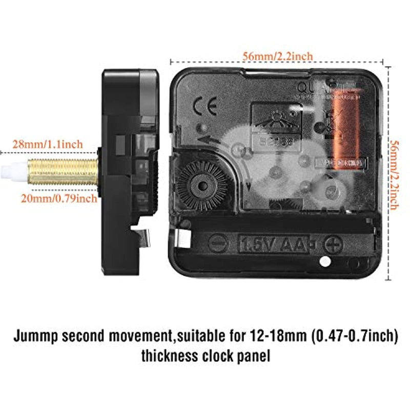 5 Pcs Wall Clock Movement Mechanism Clock Hands Quartz High Torque Long Shaft Clock Movement Replacement with 5 Pairs of Hands Clock DIY Repair Parts Clock Movement Kits(28 mm/ 1.1 Inches) 28 mm/ 1.1 Inches