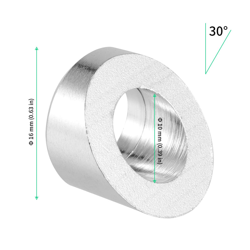 FUNSUEI 30 PCS 3/8 Inch Stainless Steel Angle Beveled Washer, 30 Degree Beveled Washer, Angle Beveled Washer for 1/8 Inch, 5/32 Inch, 3/16 Inch Cable Railing Kit