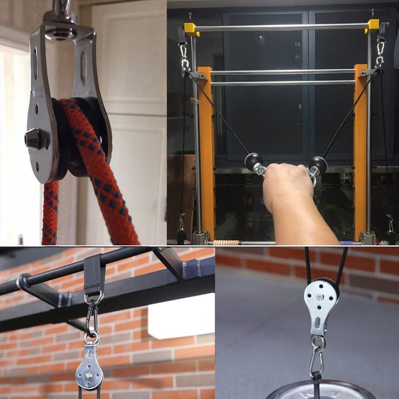 Lifting Pulley System for Gym, 360 Degree Rotation Quiet Pulley, Steel Cable Rope Lifting Pulley Block, Load Bearing 661lbs (1 Pcs)