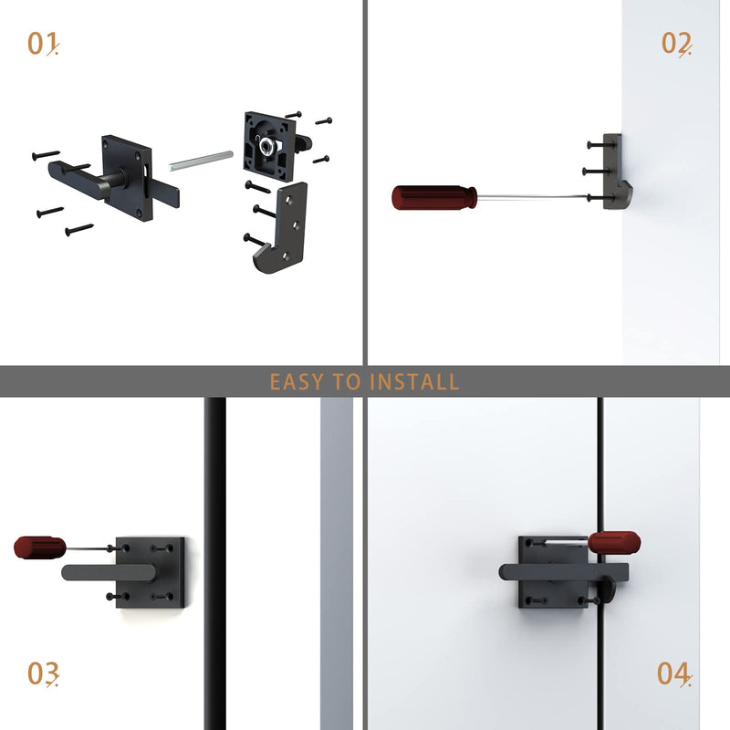 Sdstone Double Side Gate Latch,Heavy Duty Swinging Door Latch Gate Hardware for Wooden Fence,Gate Hardware for Left Inswing Outdoor Wooden Gates, Pool Gate, Backyard, Garden GL-1 left inswing gate