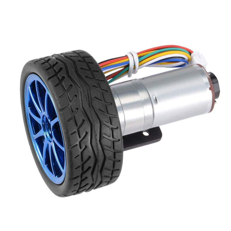 DC12V DIY Encoder Gear Motor for Smart Car Robot with Mounting Bracket 65mm Wheel Kit (500RPM) Encoder Bracket dc Motor with Encoder Encoder Motor Motor with Encoder