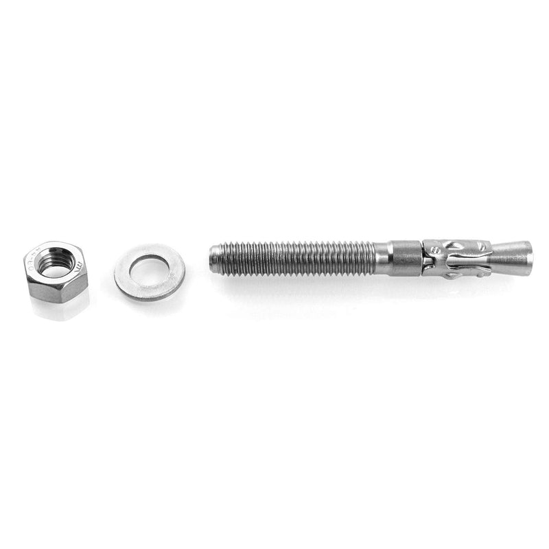 QWORK 10 Pack 5/16" X 2-3/4" 316 Stainless Steel Wedge Anchor for Office, Garage, Marine 5/16" X 2-3/4"