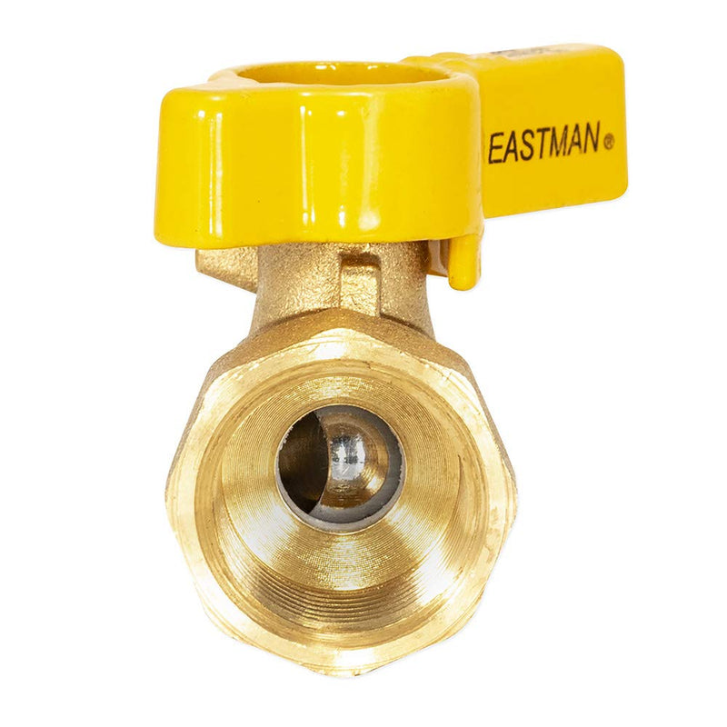 Eastman 1/2 Inch FIP x 1/2 Inch OD Flare Female Straight Gas Ball Valve with 1/4-Turn Handle, Brass Plumbing Fitting, 60003 1/2-Inch FIP x 1/2-Inch OD