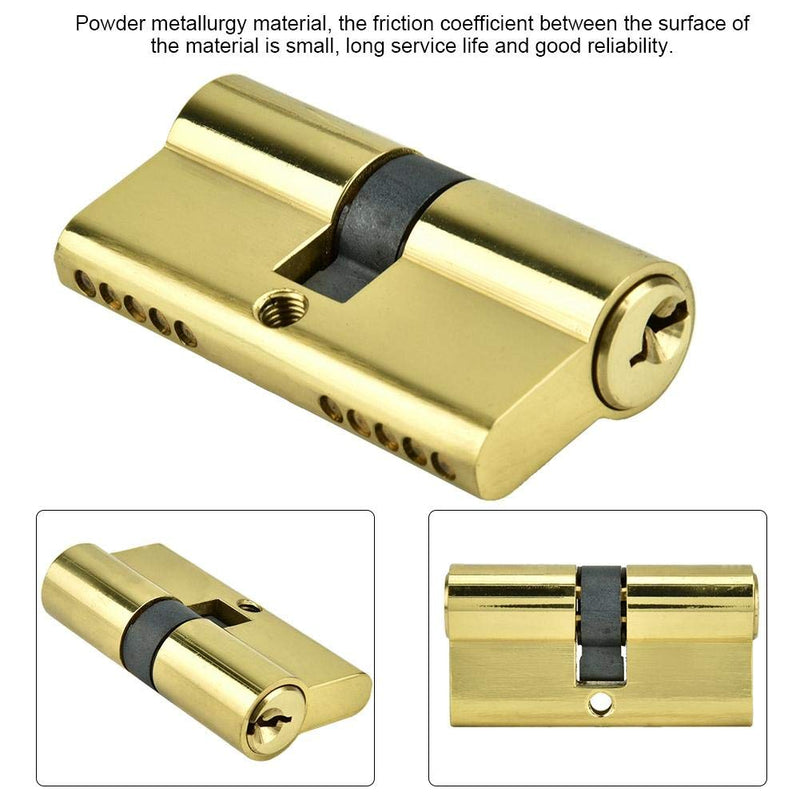 Sonew 60mm Copper Dual Open Lock Cylinder Anti-Theft Door Lock Cylinder with Keys Strong and wear not Easy to