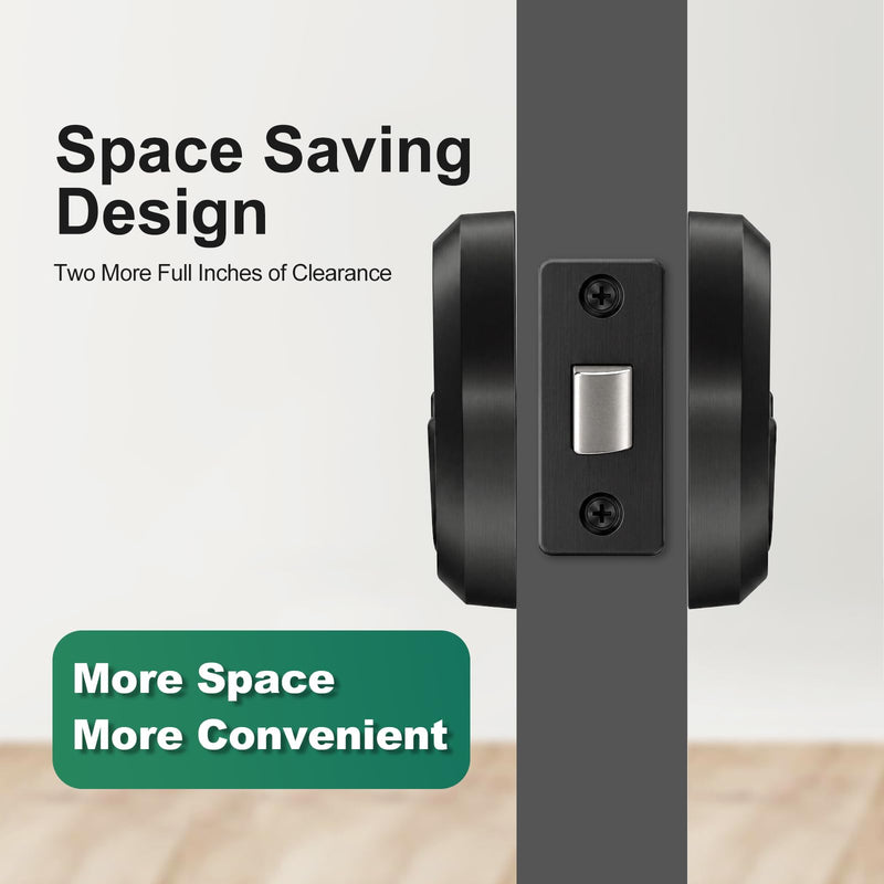 Low Profile Door Knob, Flat Door Knob for RV & Narrow Space, Easy Install Flush Door Knobs, No Key Passage Latch for Standard US Interior Doors, Matte Black 1 Pack