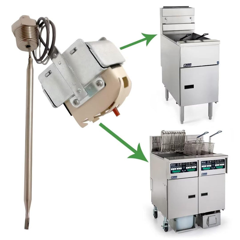 PP10084 High Limit Thermostat Switch for Pitco Fryer - 1/4" Thread MPT Stuff Box, 450°F/230°C Safety Rating, Ideal for VF35, MGII, SG14, 35C+, 45C+, 18S, 18, E500D Models