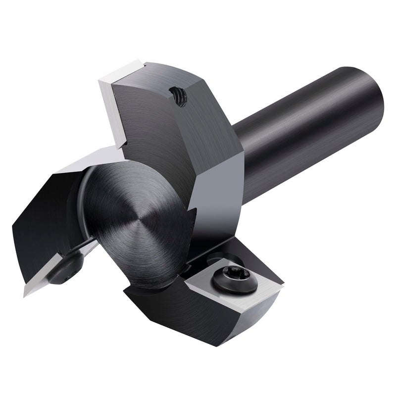 Slab Flattening Router Bits 1/2'' Shank, 2'' Cutting Diameter | 3 Wings, Spoilboard Surfacing Router Bit with 12mm Insert Wood Planing Bit CNC Router Flattening Bit for Woodworking Tools None Coated 1/2" Shank-2" Cut Dia. (3 Inserts)