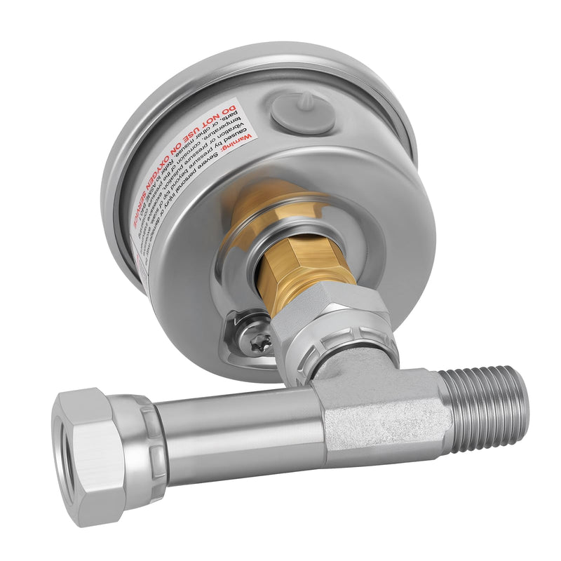 0-4000psi HEA Spraying Pressure Gauge with Tee Fitting, 1/4” NPT Connection, Compatible with Titan/Wagner Airless Sprayer, Replacement for Titan 0580495/580495