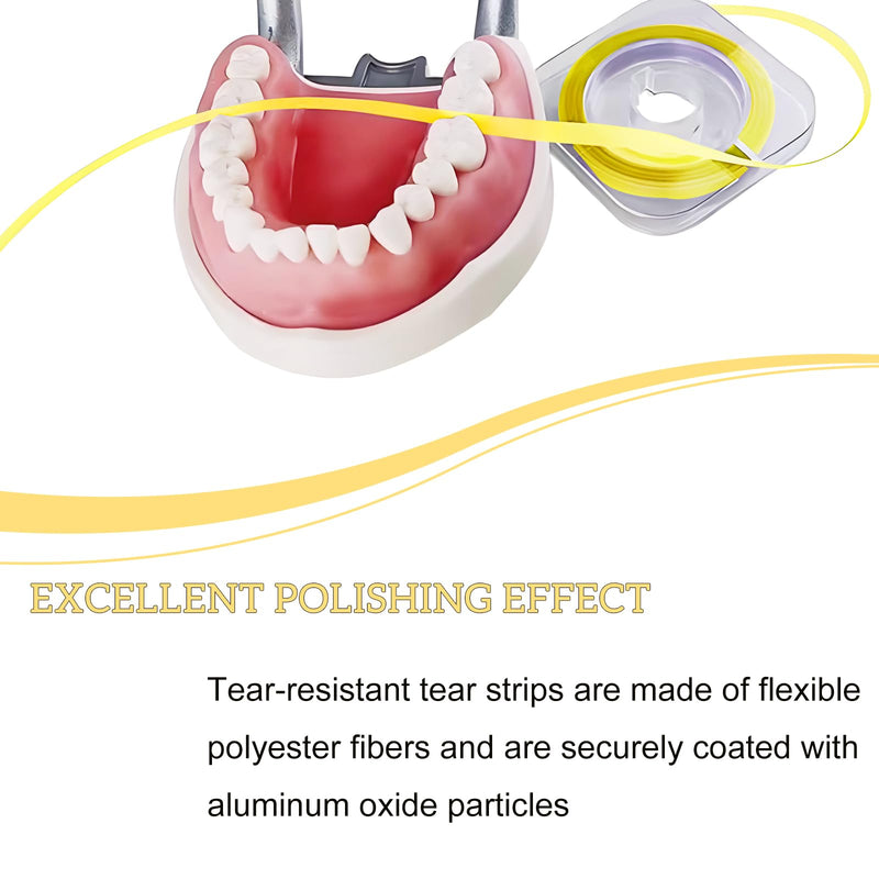Dental Polishing Strips 3 Roll Tooth File Teeth Abrasive & Finishing Strips 4mm*6M Teeth Sanding Grinding Tool for Deep Teeth Cleaning (20um-Yellow-Fine) 20um-Yellow-Fine