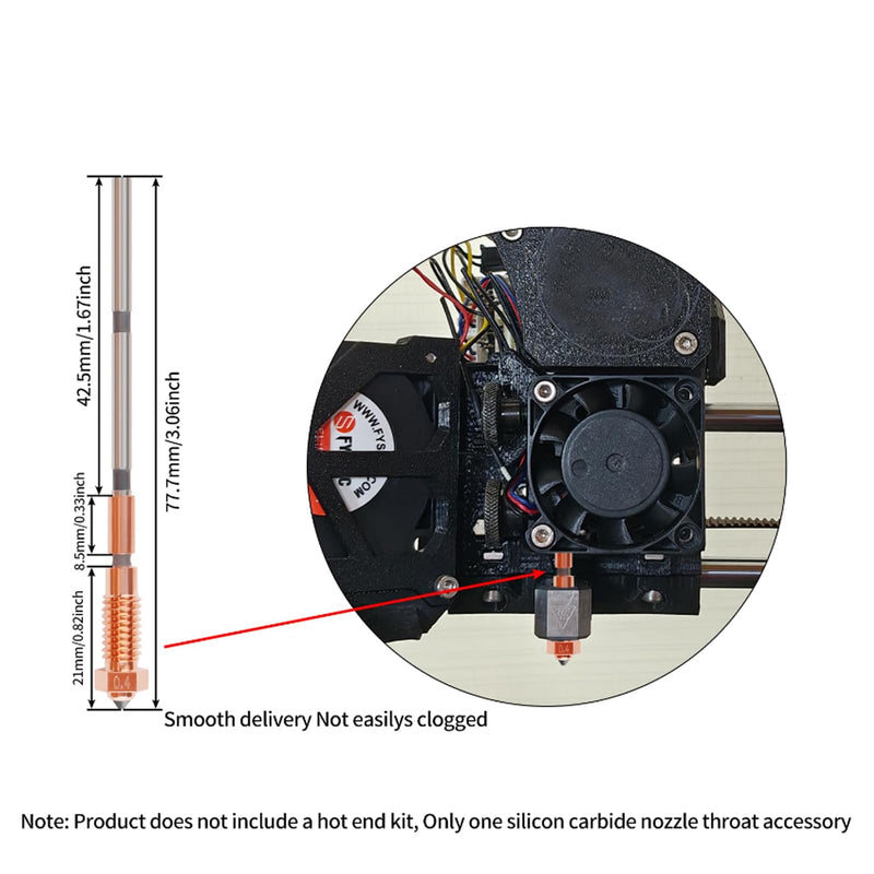 Immdinogo for Phaetus Upgrade Nextruder Prus 0.4mm Silicon Carbide Nozzle 3D Printer Accessories for MK4 MK4S XL MK3.9 MK3.9S Hotend: Heat Break with EndCoat Coat - Keep Printing Filament Up to 154LB