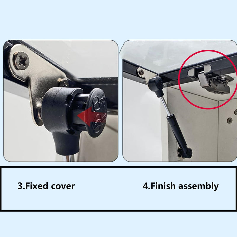 120N Black Cold-Rolled Steel Hydraulic Support Rod, Suitable for Upward-Opening Cabinet Doors — Includes 2 Cabinet Door Hinges (Including 2 Pneumatic Support rods + 2 Hinges)