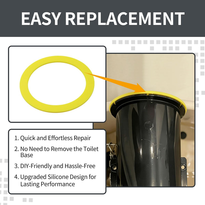 2-Pack Yellow Silicone Flush Valve Seal, Replaces Fluidmaster 510K-001-P10 for Kohler Aqua Piston & American Standard Champion 3 Toilet