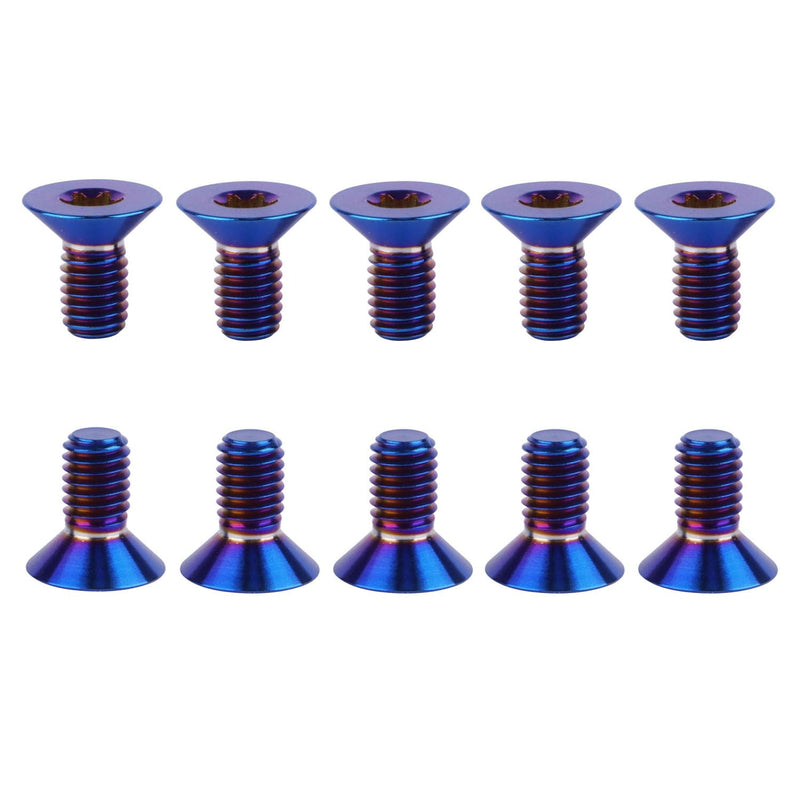Titanium Torx Bolt M5x10mm Countersunk Flat Head Screw Pack of 10 (Burnt Blue) Burnt blue
