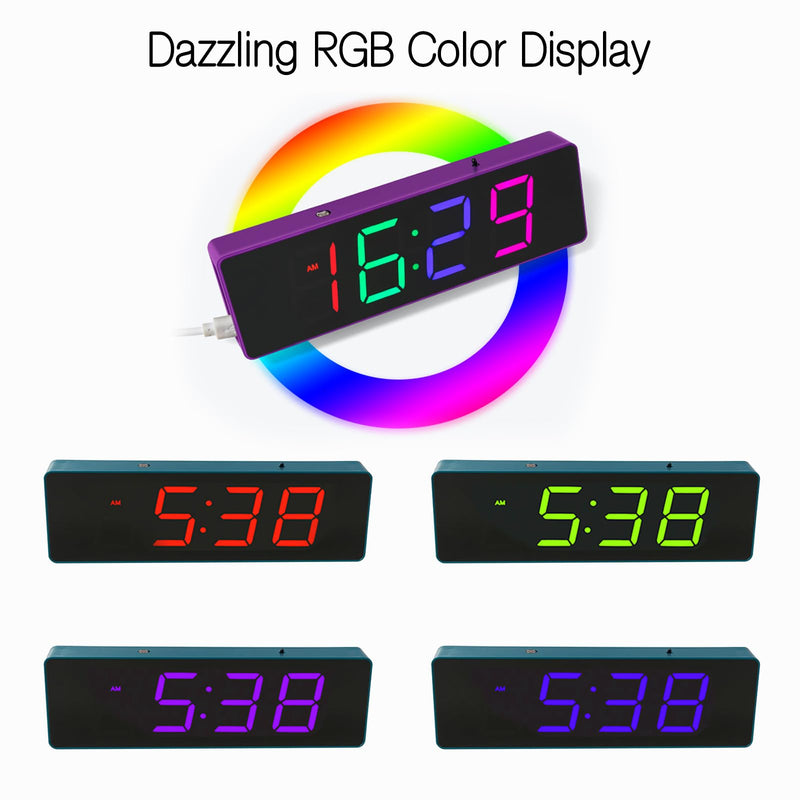 EIELE Soldering Practice Kit 4-Digit RGB Colour LED Digital Clock Kit with colourful case Suitable for students and beginners to solder and learn Adult Electronic Soldering Projects (blue case) Blue Case