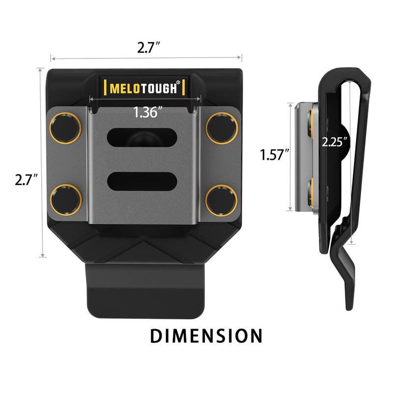 MELOTOUGH Drill Holder for Tool Belt,Drill Belt Clip,Drill Holster,Tape Measure Holder,Drill Belt Holder(Black)