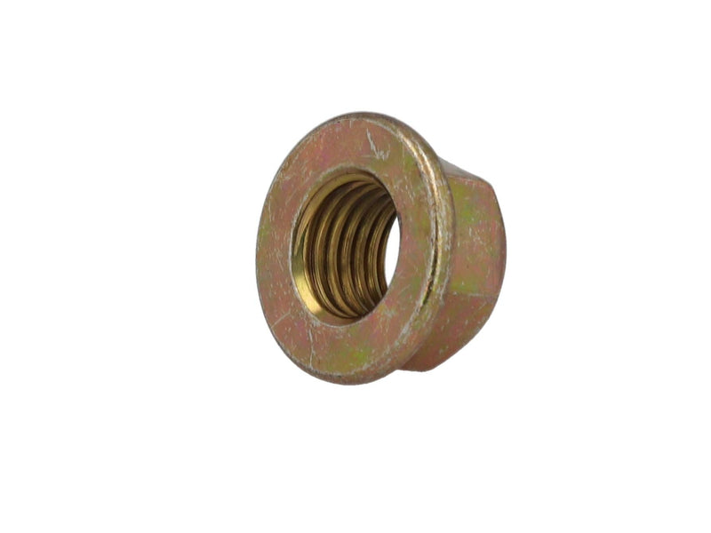 (300pcs) BelMetric M10x1.25 Metric Reduced 14mm Wrench Top Locking Yellow Zinc Plated Steel Flange Nut NTLH10X1.25YLW M10X1.25(300pcs)