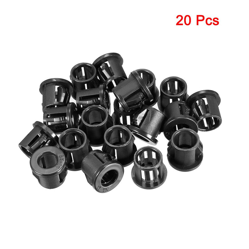 uxcell 20pcs 10mm Mounted Cable Hose Snap Bushing Grommet Protector Black