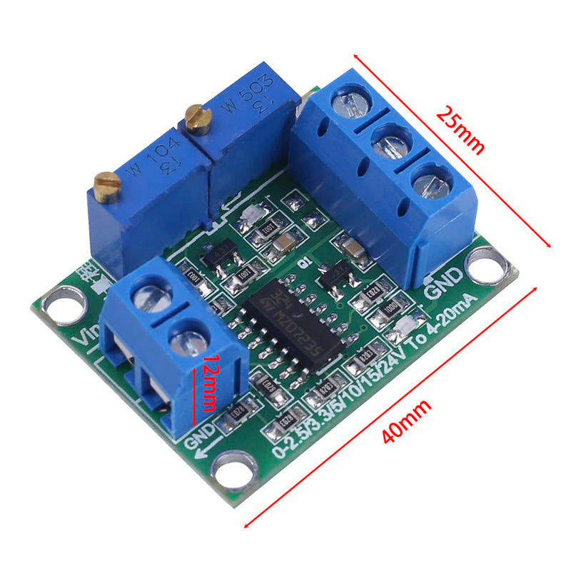 Voltage to Current Module, 0-5V to 4-20mA Voltage Transmitter Non-Isolated DC7-30V Signal Generator Moudle