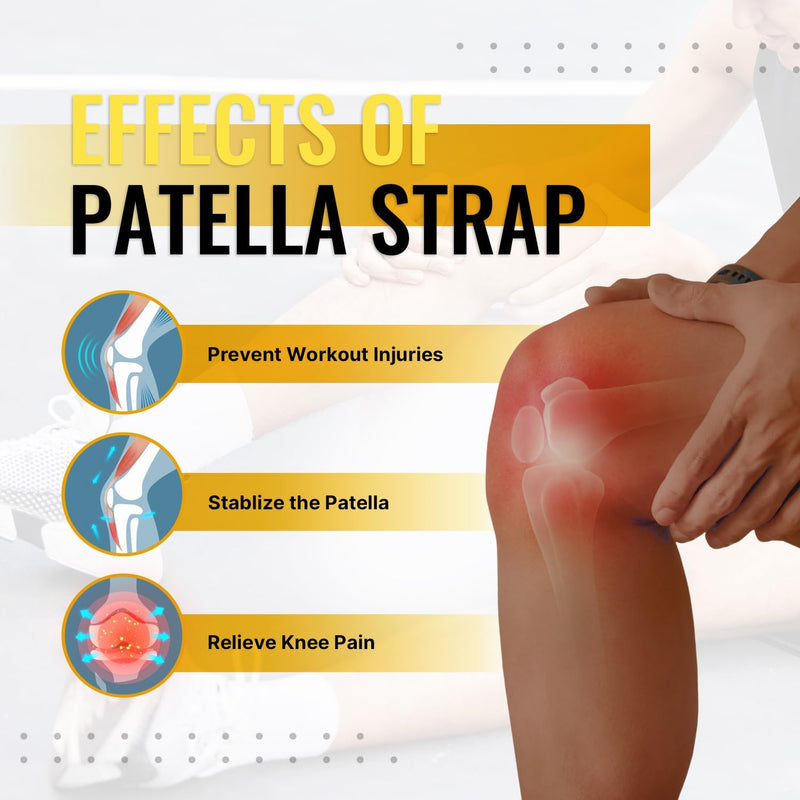 Fitgeno Knee Strap Patella Support: Knee Band for Patellar Tendon Pain Relief - Knee Brace for Tendonitis Jumpers Running Sports Basketball Men Women 2 Packs (Black) Black