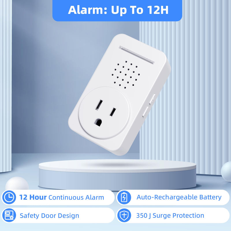 0-120dB Super -Loud Power Failure Alarm 6 Alert, Adjustable Freezer Alarm 12H, Power Outage Alarm for Freezer, Power Loss Alarm Monitor for Freezer, Fridge, Refrigerator, GFI/ GFCI(1PACK)