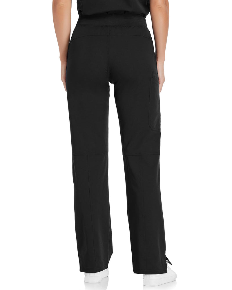 COMENII Scrubs for Women, Mid Rise Straight Leg Cargo Scrubs Pants with Knit Yoga Waistband, Anti-Wrinkle Womens Scrubs Pants Regular 30" Medium Black - NewNest Australia