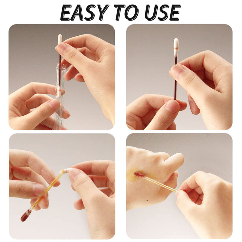 50 Pcs Cotton Iodine Swabs Individually Wrapped - Disposable Iodophor Swabsticks Medical Sanitary First Aid Kit Emergency Care Safety for Adult Kids