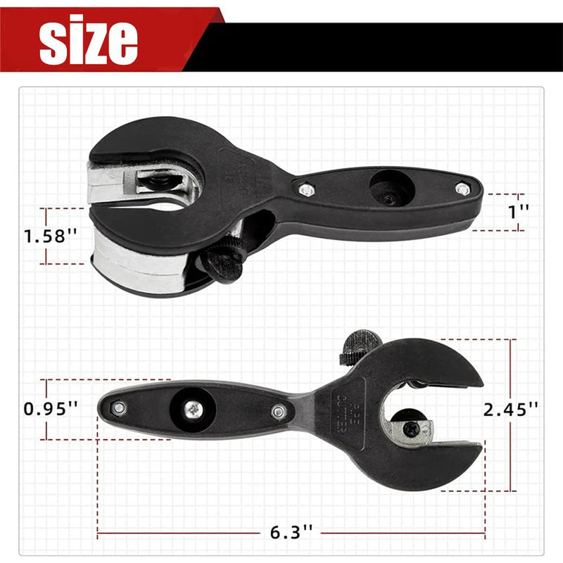 Ratcheting Tubing Cutter, 2025 New Upgrades Copper Pipe Cutter, Tubing Cutter 1/4" To 7/8", 2 in 1 Close Quarters Tube Compact Cutter, Ratcheting Pvc Cutter, Pipe Cutters Plumbing (Black) Black