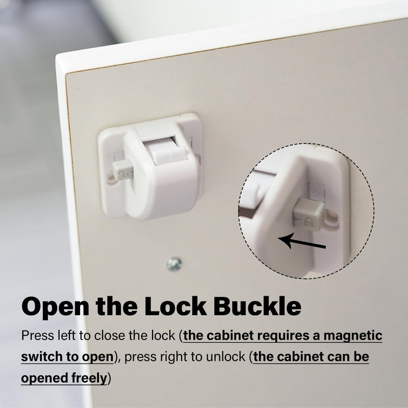 24 Pack Magnetic Cabinet Locks Baby Proofing - Child Safety Cabinet Latch Locks with Adhesive, No Drill or Tools Installation, for Cabinets Drawers Doors 24
