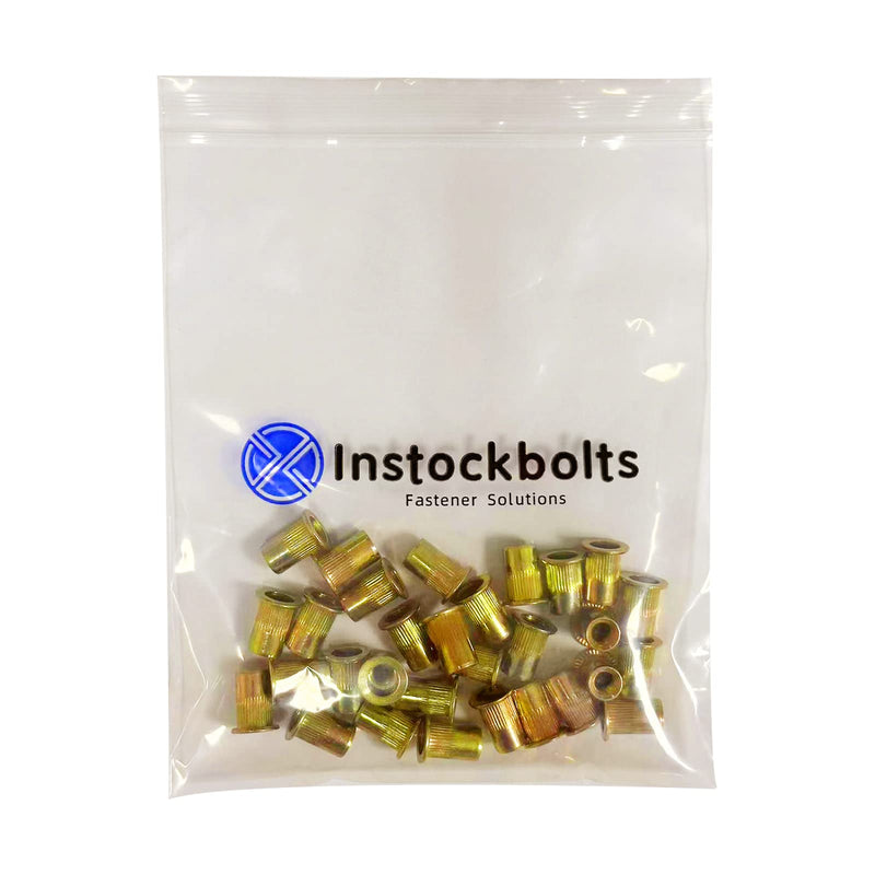 1/2"-13 Rivet Nuts Zinc Plated Carbon Steel Threaded Insert Nut Nutsert Rivnuts, 10Pcs 1/2"-13 Yellow