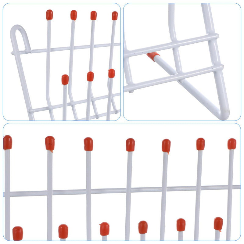 Balacoo Lab Drying Rack 24 Pegs, Sturdy Iron Frame Bottle Drying Rack with Non-Slip Red Top for Lab Glassware, Laboratory Countertop Beaker and Tube Drying Holder, Holds Up to 24 Pieces